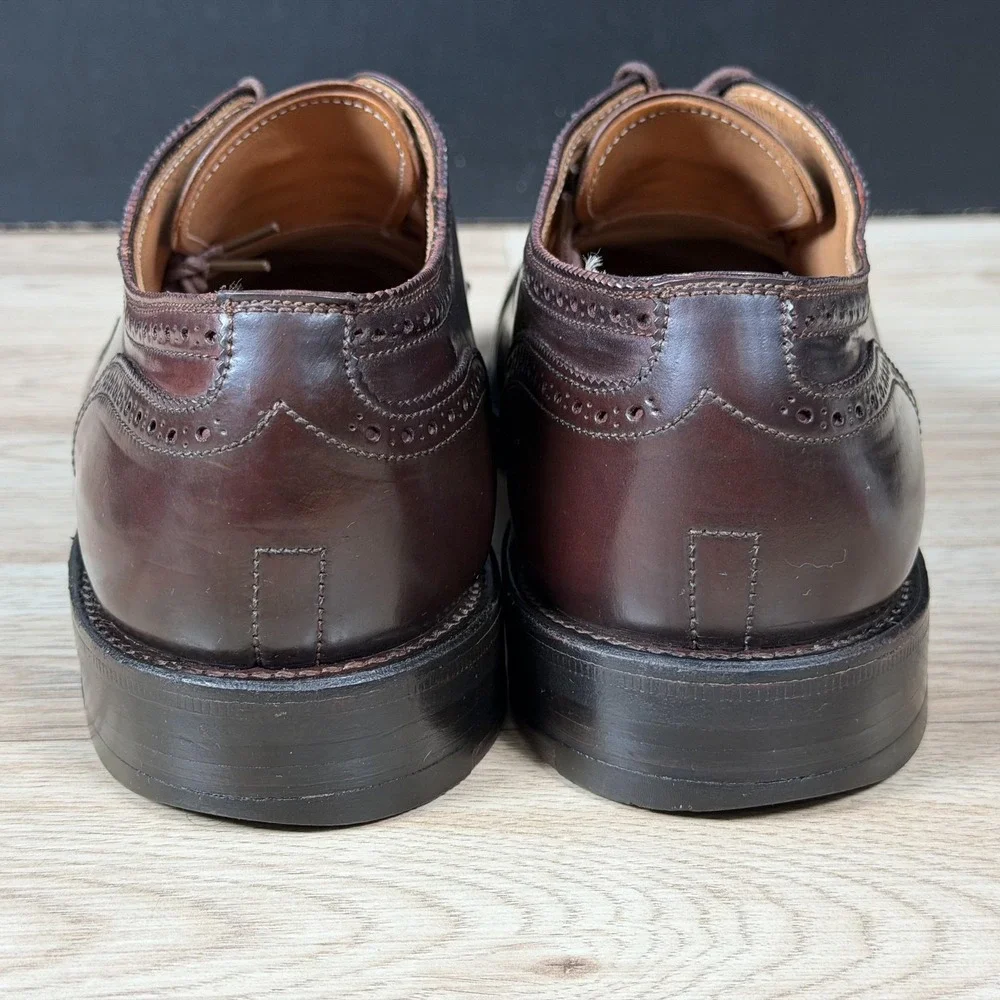Alden Shoes Mens 11 Brown Derby Shell Cordovan Leather Cap Toe Medallion 2145